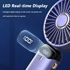 Portable Handheld Mini Fan 3000mAh Foldable Neck Hanging Fans 5 Speed Adjust USB Charge Fan with Phone Stand and Display Screen 2