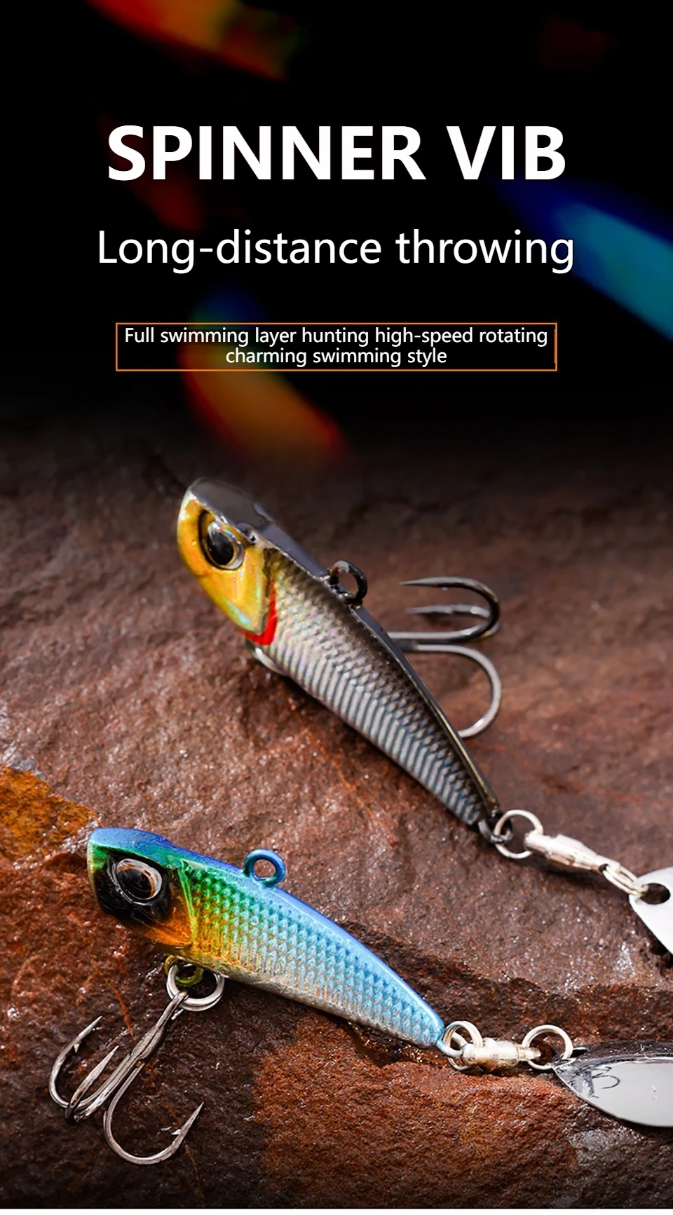 WALK FISH Metall VIB Spinner Köder 7g 11g 15g 21g Vibration Angeln Köder Rotierenden Schwanz pailletten Japan Wobbler Trolling Köder Pesca – Detail 2