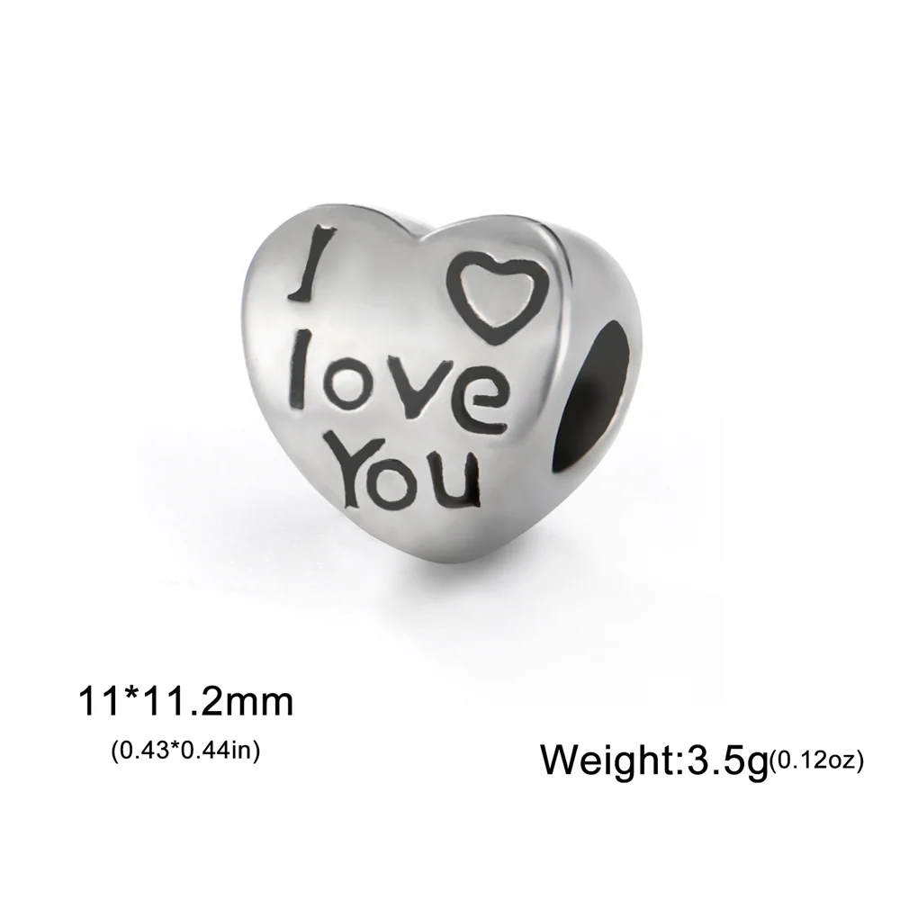 Set of 5 Vintage-Style Stainless Steel Charms