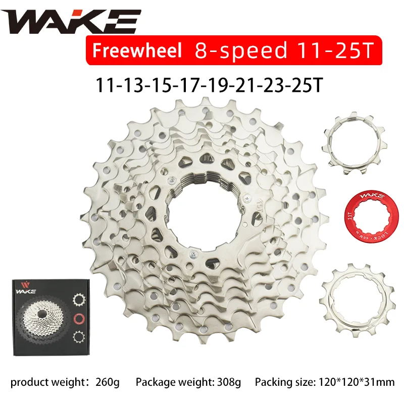 

Wake Bike Cassette Freewheel 8 Speed 25T Sprocket 8s for Cycling Folding Road Bicycle Accessories MTB Mountain Bike