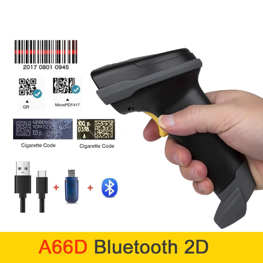 Barcode Scanner Holyhah Barcode Scanner 1D 2D QR Bluetooth Barcode Reader Wireless wired Laser Bar Code Scanner PDF417 Desktop