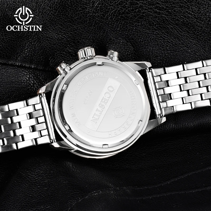 OCHSTIN 2023 New Men Quartz Watch Top Brand Military Sports Luminous hands Chronograph Stainless Steel Waterproof Clock relogio