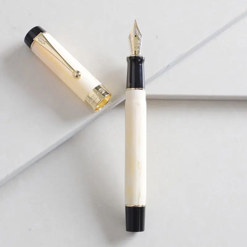 Jinhao 100 Centennial Resin Fountain Pen EF/F/M/Bent Nib with Converter White Business Office Ink Gift Writing Pen