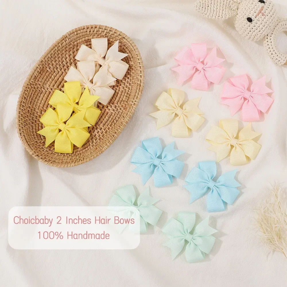 Grosgrain Ribbon Hair Bow Clips Set – Assorted Colors (20/40/60 Pieces)
