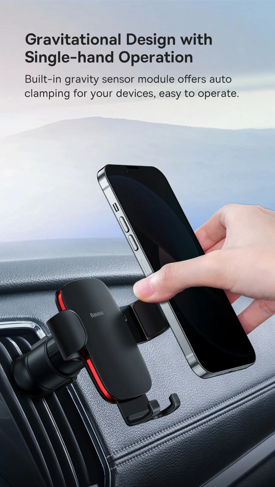 Baseus Metall Age Gravity Universal KFZ Handy Halterung Car Mount Halter  Smartphone-Halterung