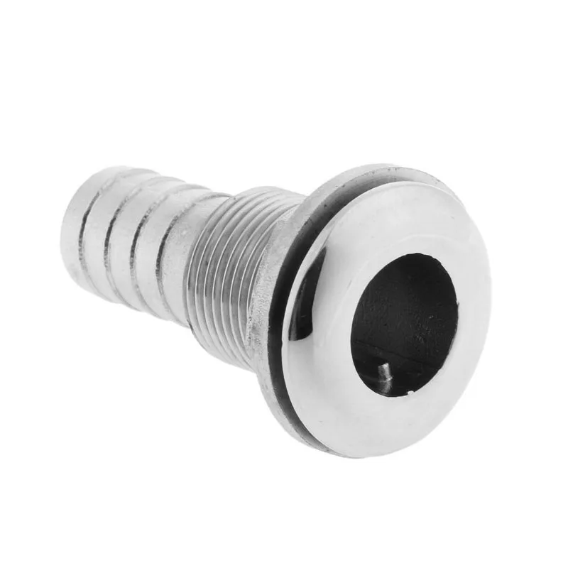 Boat Thru Hull Bilge Fitting 3/4'' 19mm 316 Stainless Steel Double Thread Drain Hose Joint Marine Kayak Pump Acceeories