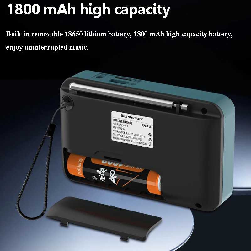 Portable Digital FM Radio HD LED Display Radios Wireless Bluetooth Speaker Timed Shutdown Music Player Support Recording TF USB