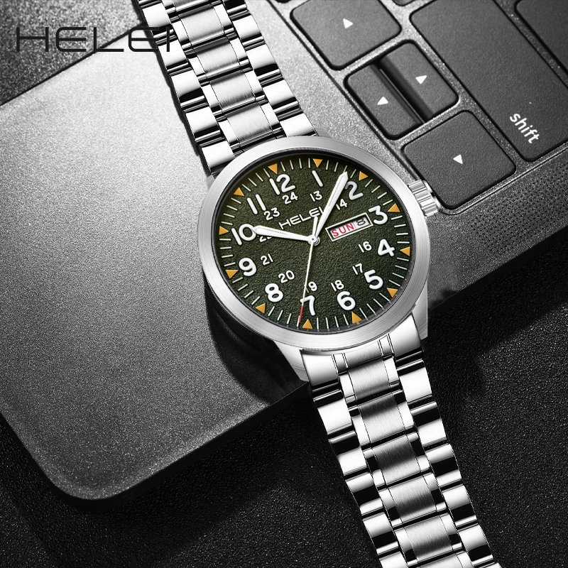 HELEI new models 2024 helmsman series personalized wind  quartz movement men's quartz watches men's wristwatches