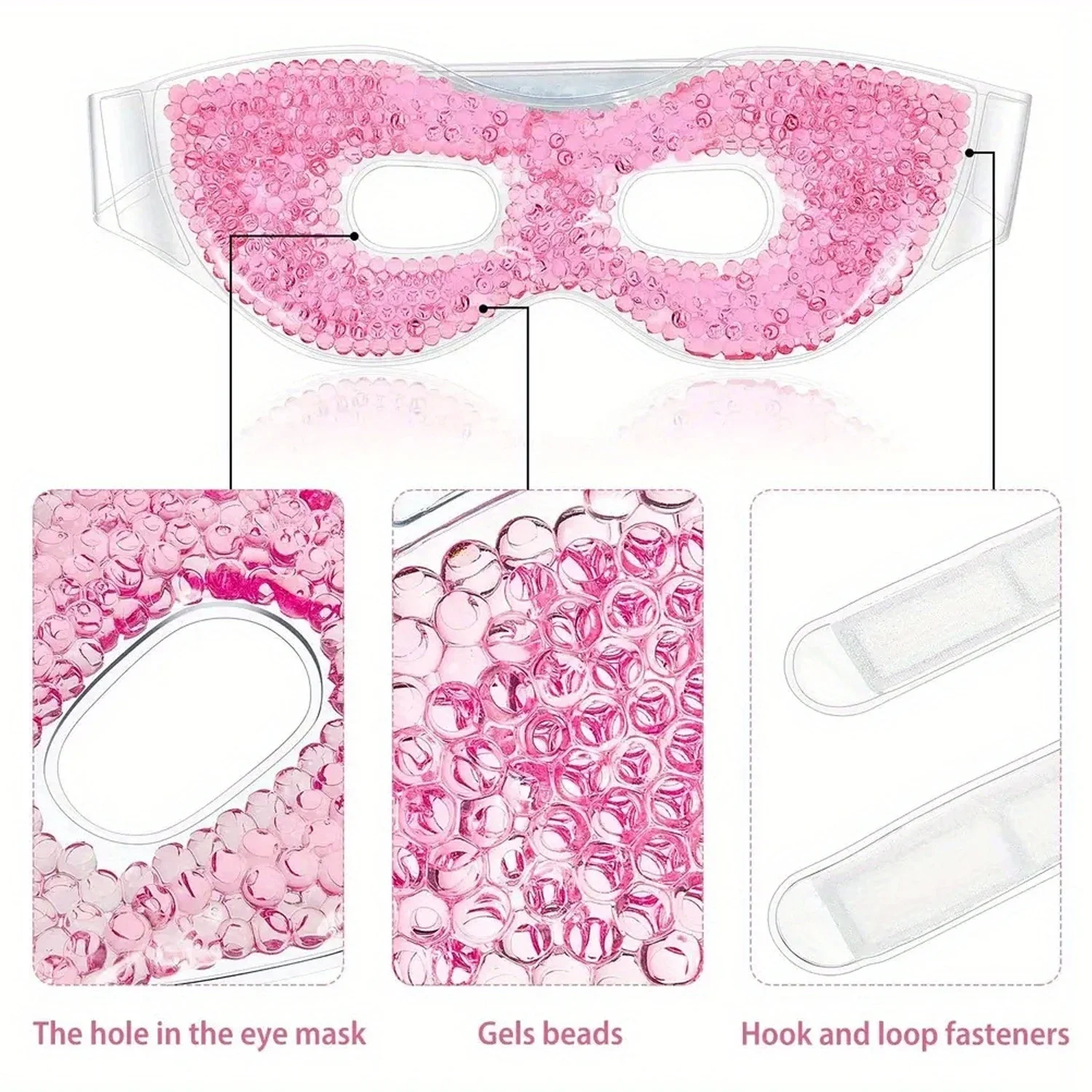 Cooling Gel Eye Mask With Eye Holes Hot Cold Therapy Personal Care Beauty Sleeping Eye Mask for Puffy Dry Eyes Ergo Gel Bead