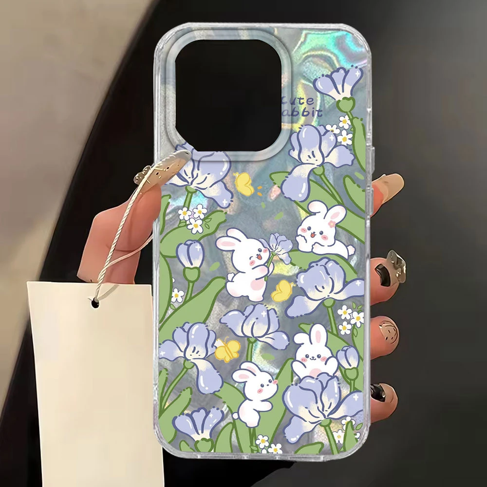 Purple Flower Rabbit Women's Phone Case Shell - Stylish and Popular Cover