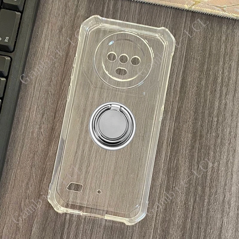 Durable Shockproof Silicone Phone Case with Back Ring Holder
