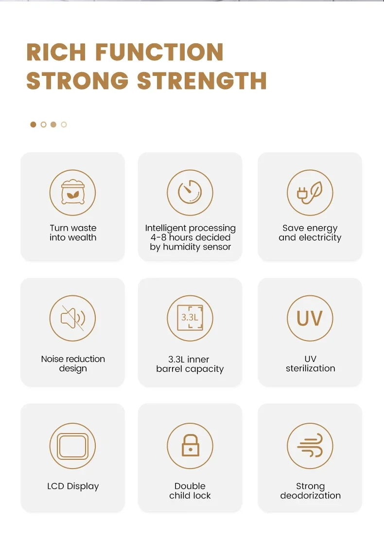 ODM supported Smart Waste Kitchen Composter for Nutrient fertilizer Turn Food Waste to Compost garbage disposals 14 ODM supported Smart Waste Kitchen Composter for Nutrient fertilizer Turn Food Waste to Compost garbage disposals 7