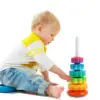 Stacking Toy for Kids Spinning Rainbow Gears Toddler Montessori Educational Sensory Toy Motor Skills Stacking Tower Kids Gifts 4