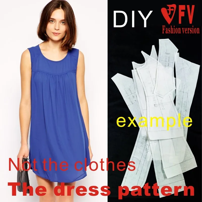 Dresses Sewing Pattern Template Cutting drawing Clothing DIY BLQ-163