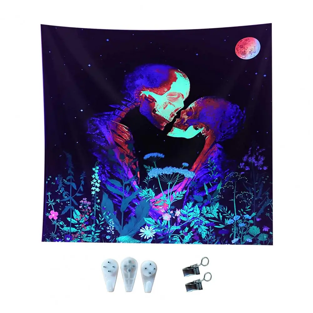 

Glow Dark Tapestry Glowing Tree Tapestry Uv Light Reactive Wall Art for Room Bedroom Nature Plant Theme Backdrop Cloth Room