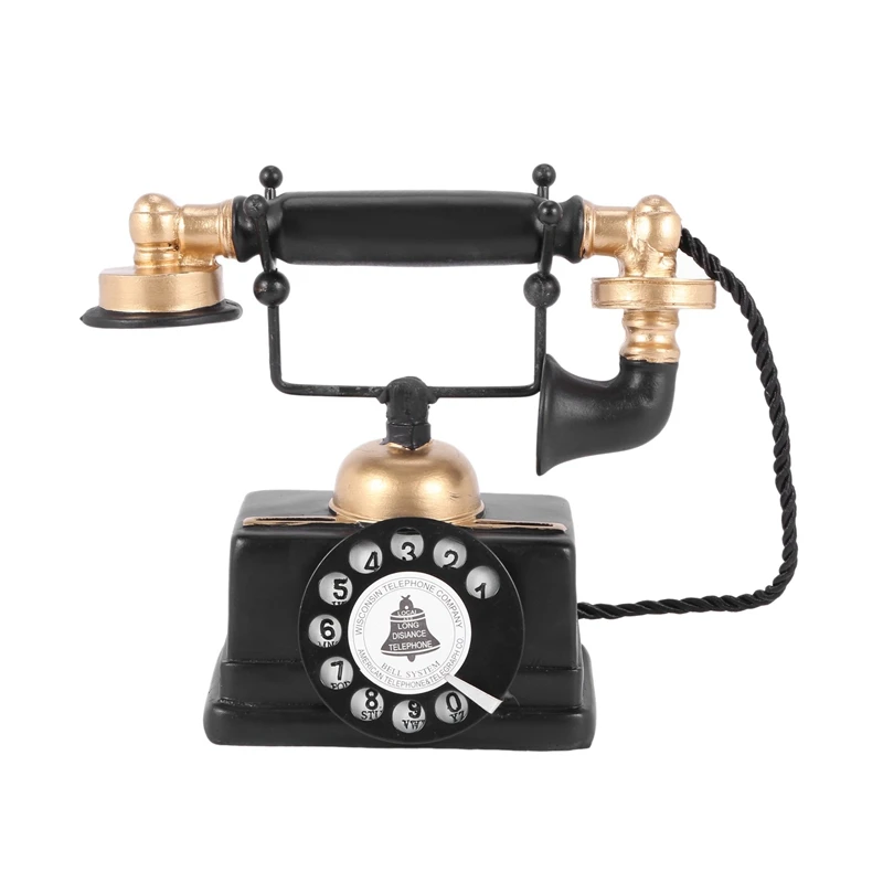 

Industrial loft Retro Rotary Phone Model Crafts Decoration Shop Cafe Living room Showcase Decoration Decoration Shoot props