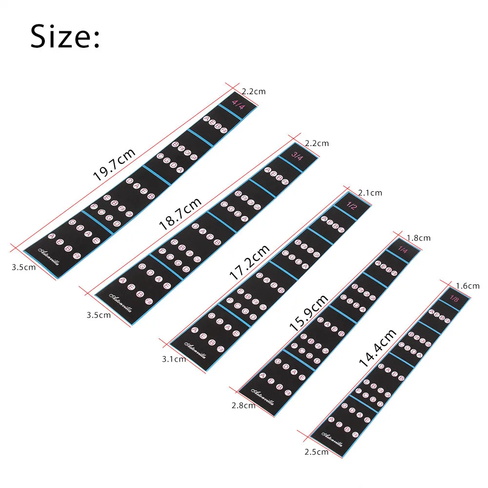4/4 3/4 1/2 1/4 1/8 Size Violin Fingerboard Sticker Fiddle Pitch Position Sticker No Glue Finger Position Stickers Accessories