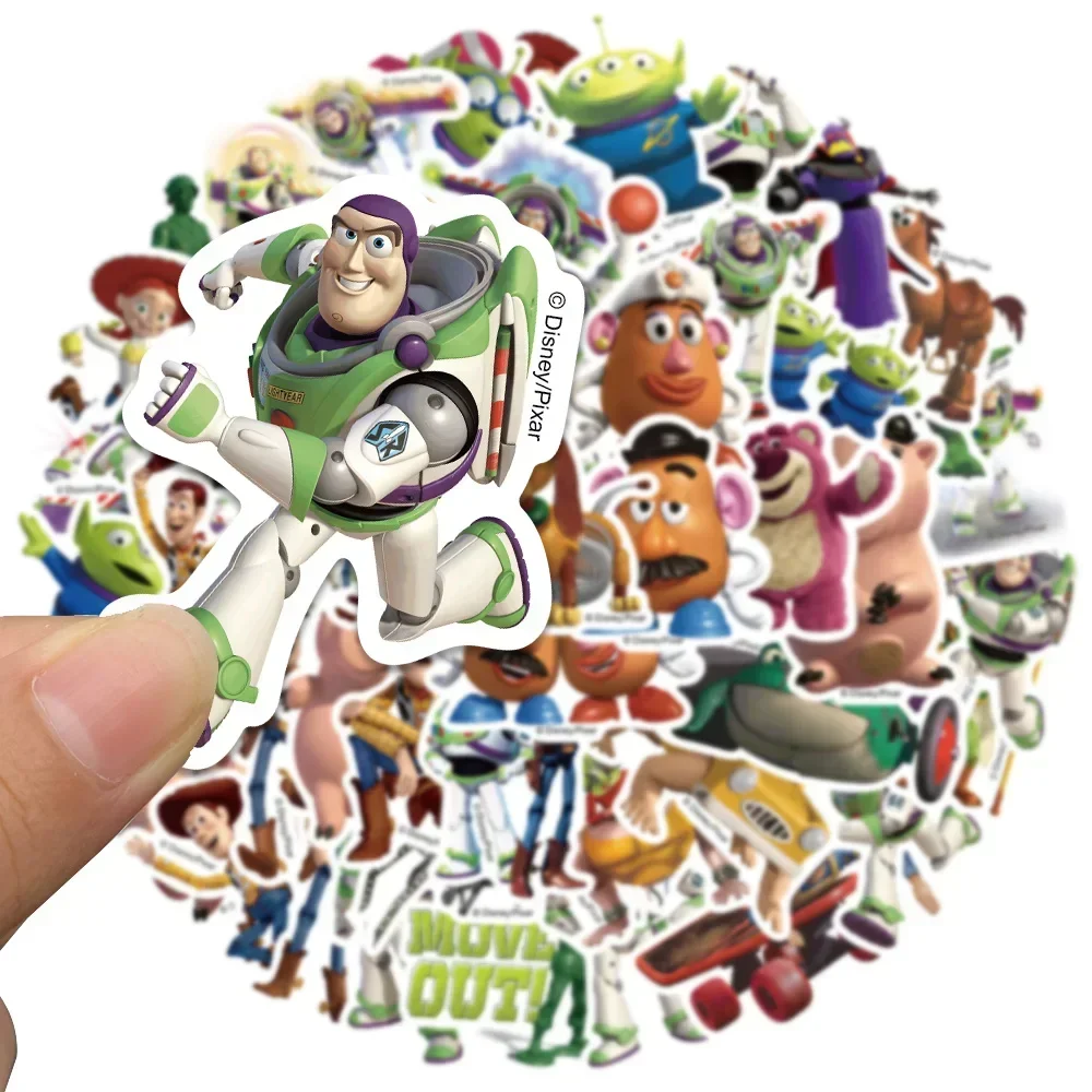 Autocollant Mural 3D Buzz Lightyear Toy Story - Effet Explosion - Vinyle Adhésif Amovible Multicolore