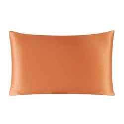 Premium 100% Mulberry Silk Pillowcase with Zipper - Luxurious and Healthy Sleep in Multicolor Options - 40x80 cm (Orange)