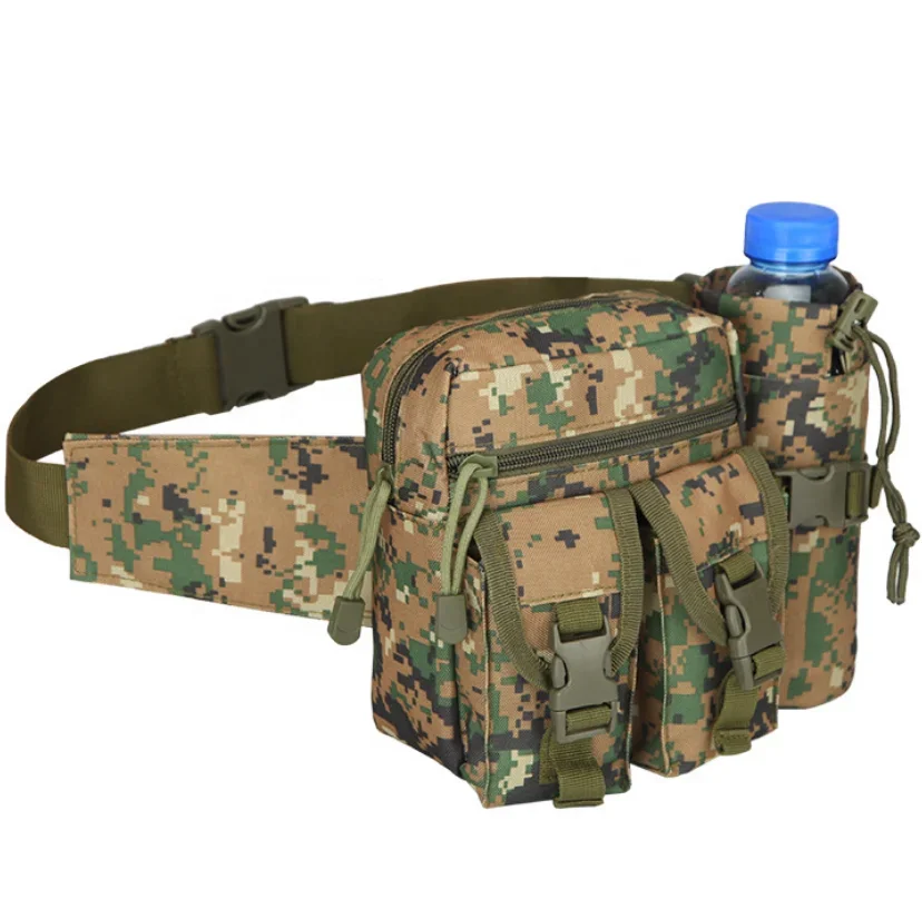 

Outdoor Camouflage Fishing Tactic Bumbag with Water Bottle Pocket Holder Tactical Fanny Pack Waist Bag Hip Running Belt