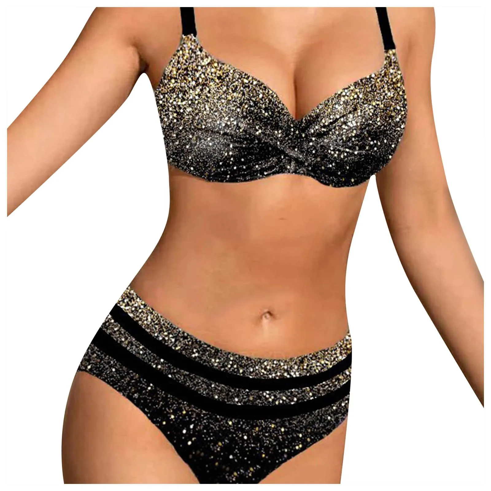 

Ladies Star Print Bikini Split Swimsuit