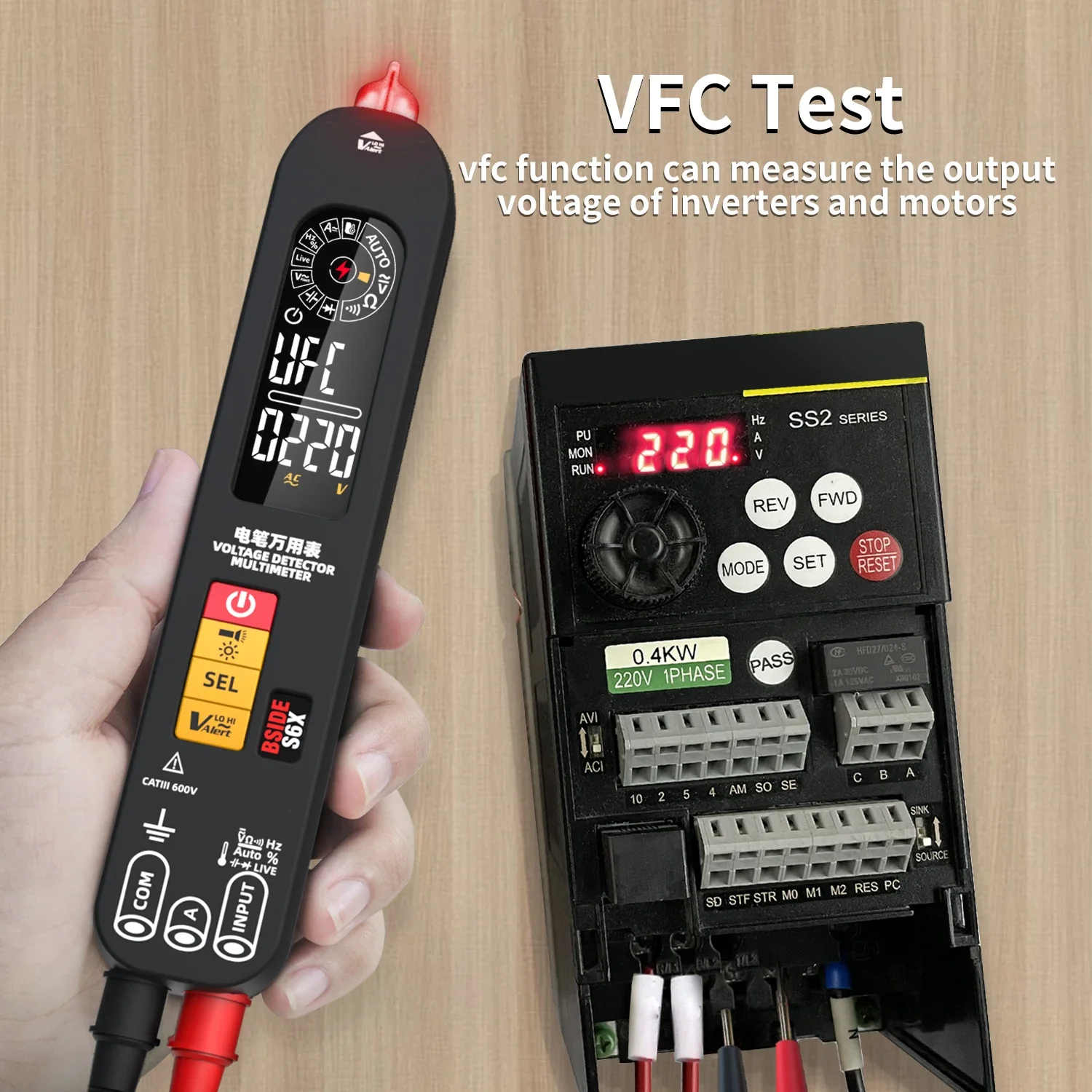 BSIDE S6X USB Charge Multimeter Digital AC DC Voltage Tester Profesional Auto Range Capacitance Ohm Diode NCV Hz Non-Contact