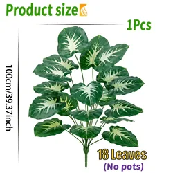 Artificial Palm Tree with 18 Large Leaves for Indoor and Outdoor Decor (18 Leaves)