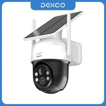Dekco 3MP 100% Wire-Free Solar WiFi Camera 5000mAh Battery Two-way Audio Security Camera Wireless Solar Panel PTZ CCTV Camera 1