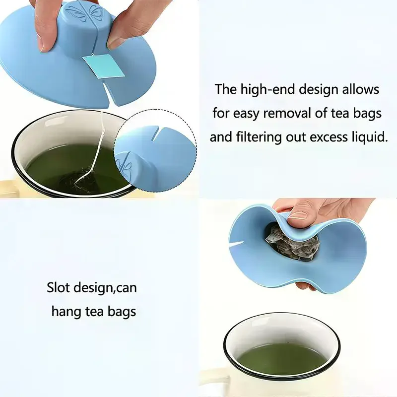 Silicone Tea Bag Holder & Squeezer with Handle - Reusable, Dishwasher Safe, Easy-to-Use Mug Accessory