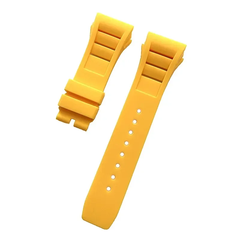 For RICHARD MILLE RM055 RM011 Series Waterproof Wristband Convex Mouth 25mm Soft Comfortable Rubber Watch Strap Watch Bracelet