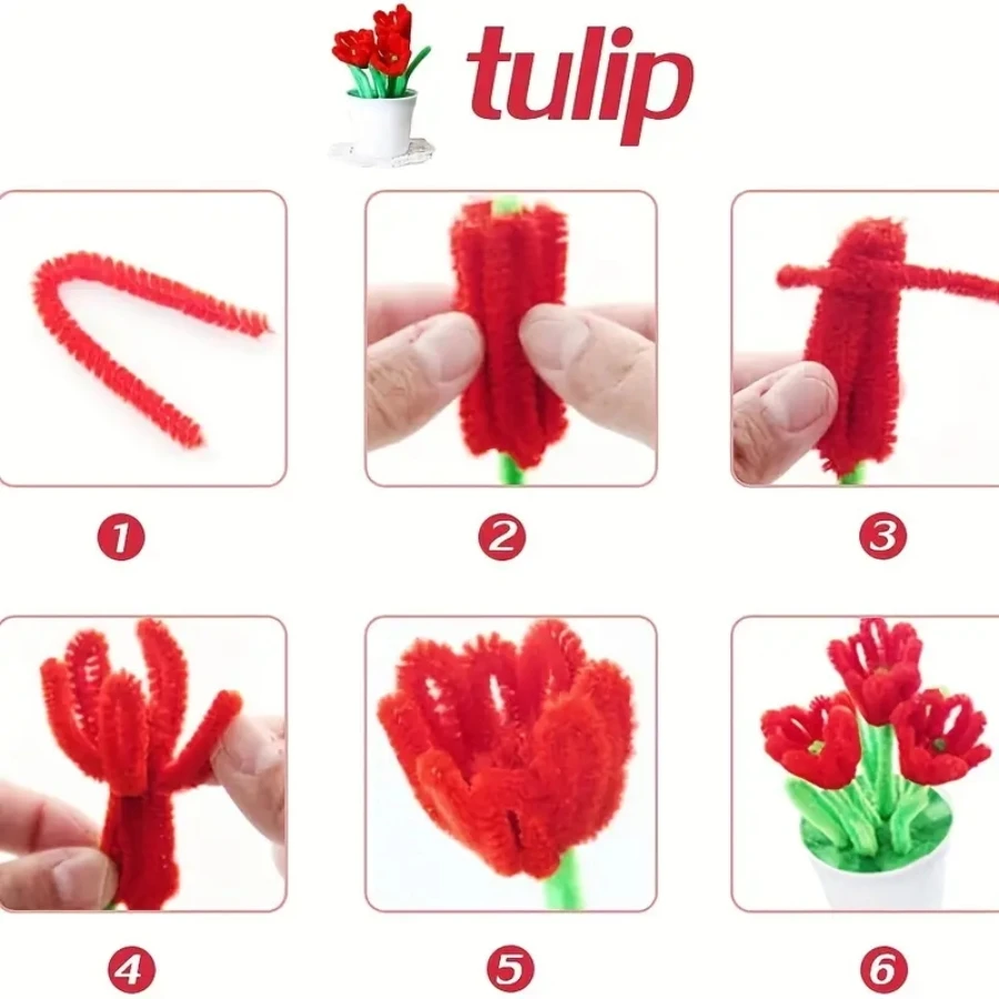 Chenille pipe cleaners chenille craft supplies 300 pcs 21 colors