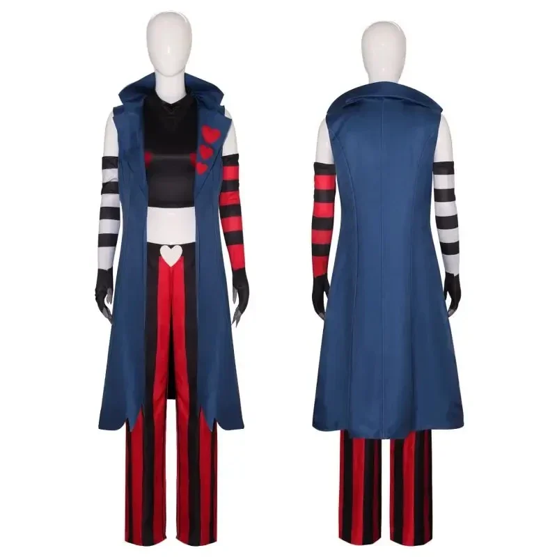Anime Hazbin Velvet Cosplay Costume Adult Women Fashion Sexy Red Black Stripes Halloween Uniform Party Outfit