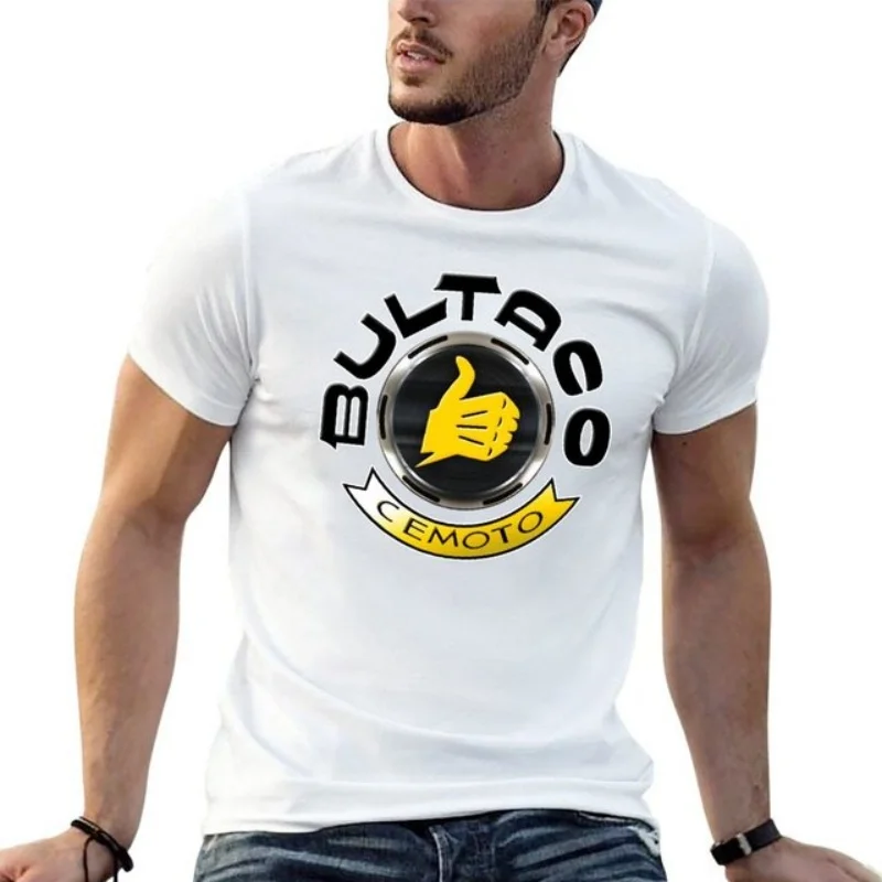 Short Sleeve T Shirt Men's Summer Classic Streetwear Bultaco Cemoto Motorcycles Print Unisex Crew Neck