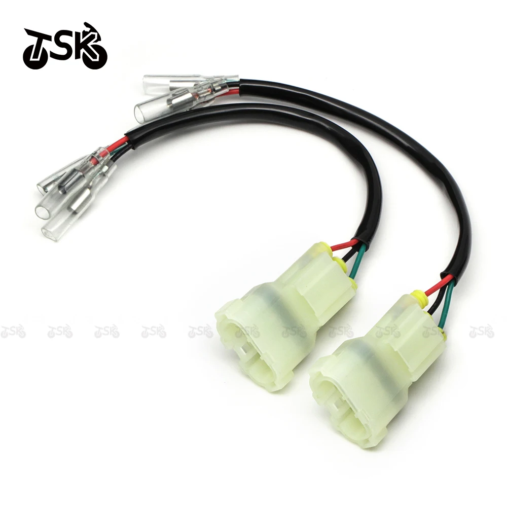 

3 Wires Front Turn Signal Indicators Wire Harness Connector Lead Plug Wiring Adapter For Honda Taillight Power Supply Accessorie