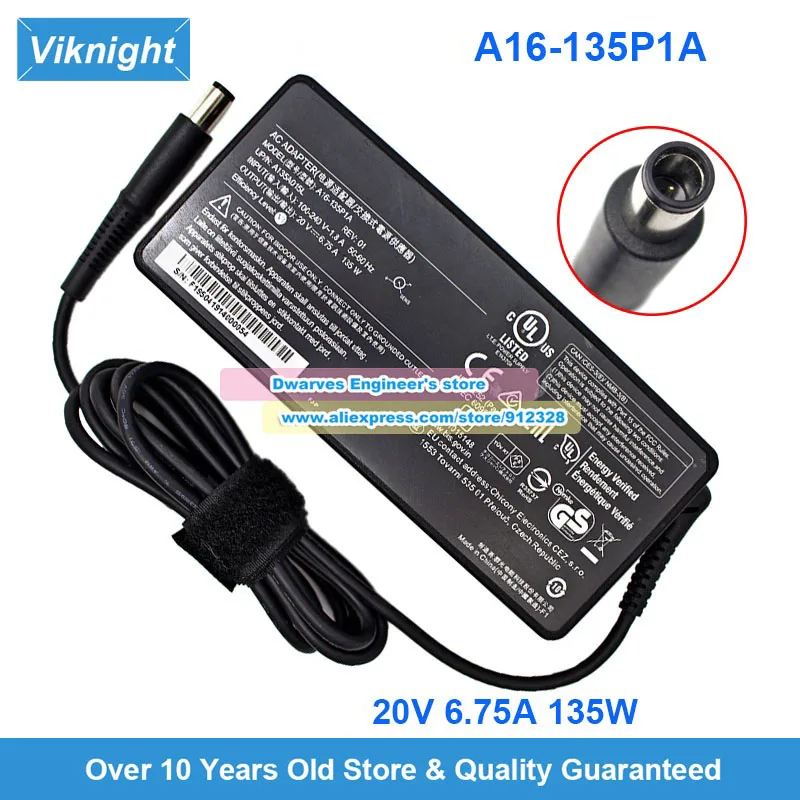 새로운 A16-135P1A 20V 6.75A AC 어댑터 PA-1131-72/76 135W SD2400T DOCK430 THUNDERBOLT 3/4 SD4700P APACHE GE62 SD5000T용