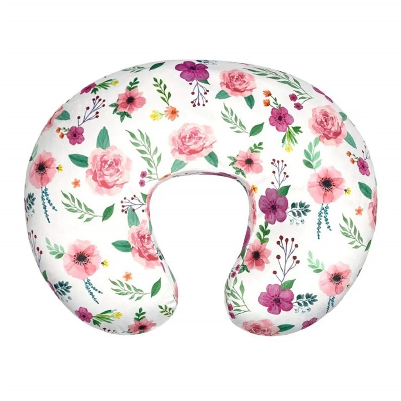 Pillow Case Cover Nursing Pillow Cover Baby Pillow Cover Baby U-Shaped Breastfeeding Pillowcase Maternity Pillow Slipcover Cartoon Printed Newborn Baby Nursing Pillows Cover