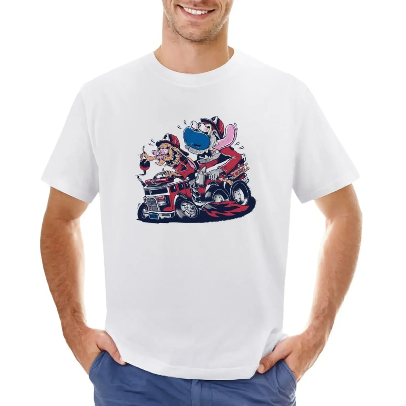 

Ren and Stimpy T-Shirt plus sizes graphics summer clothes workout shirts for men