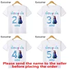 Disney Princess Frozen Elsa Anna Birthday Girl T-shirt Kids Clothes 1 2 3 4 5 6 7 8 9 Years Girls T shirt Children's clothing 1