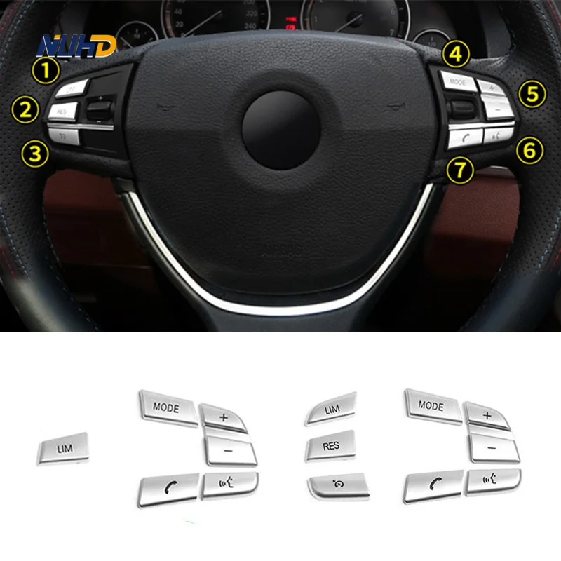 

Для BMW 1 2 3 4 5 6 7 Series X3 X4 X5 X6 автомобильная Кнопка рулевого колеса переключатель Крышка защитная накладка наклейки для интерьера аксессуары