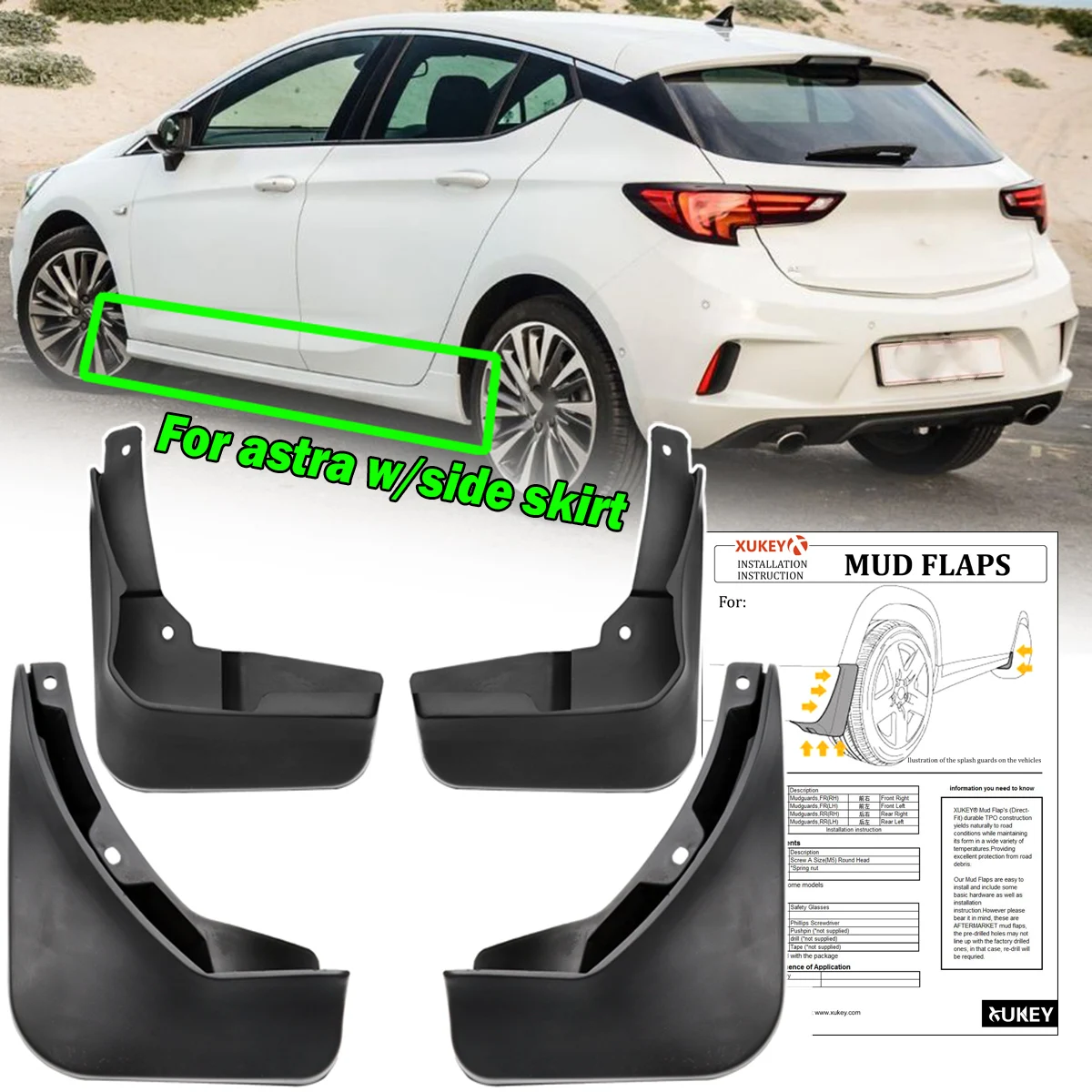 

4 шт. для OPEL Vauxhall Holden Astra K MK7 BK RS RSV OPC VXR GSI 2015-2021, брызговики от грязи, брызговики, передние и задние 2020 2019
