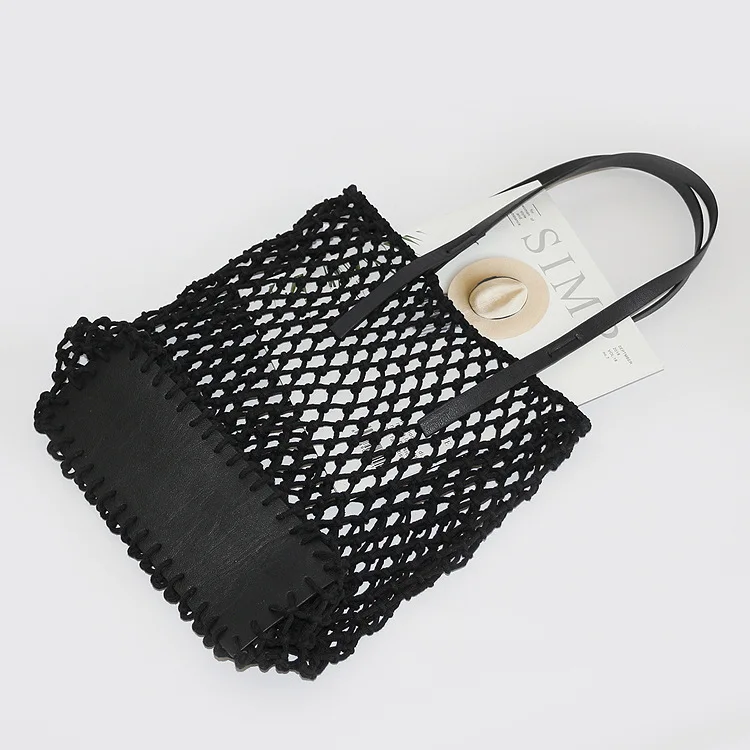 جديد جوفاء خارج مستطيلة المنسوجة يدويا القطن حبل ح...