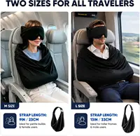 Masque pour les yeux réglable 3-en-1, système de soutien pour le sommeil en avion, oreiller de voyage multi-usage, confortable pour le bureau et la maison, idéal pour les voyages 5