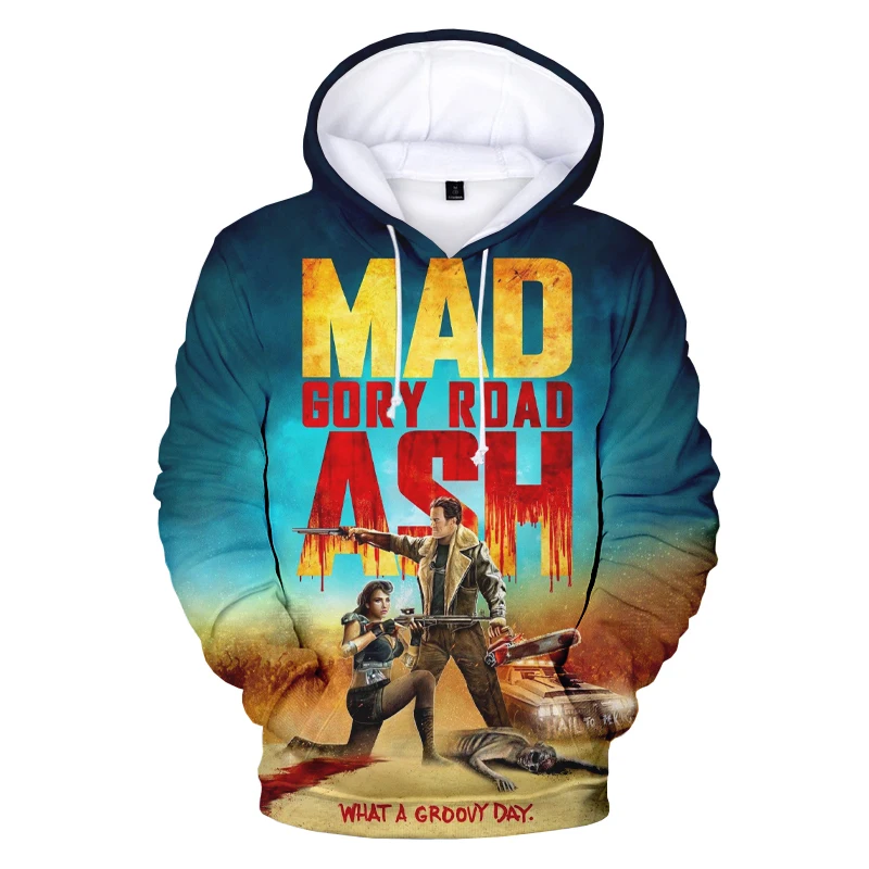 

Unisex Ash VS Evil Dead 3D Printed Hoodies, manga comprida, camisola com capuz TV Horror, poliéster casual, oversize, outono