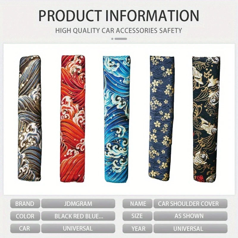 Enhanced Car Seat Belt Cover - Universal Auto Shoulder Pad Safety Protector Cushion for Interior Comfort