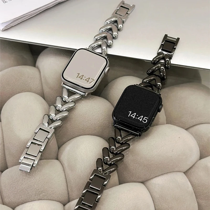 Elegant Metal Strap for Apple Watch – Premium Women's Watchband Bracelet