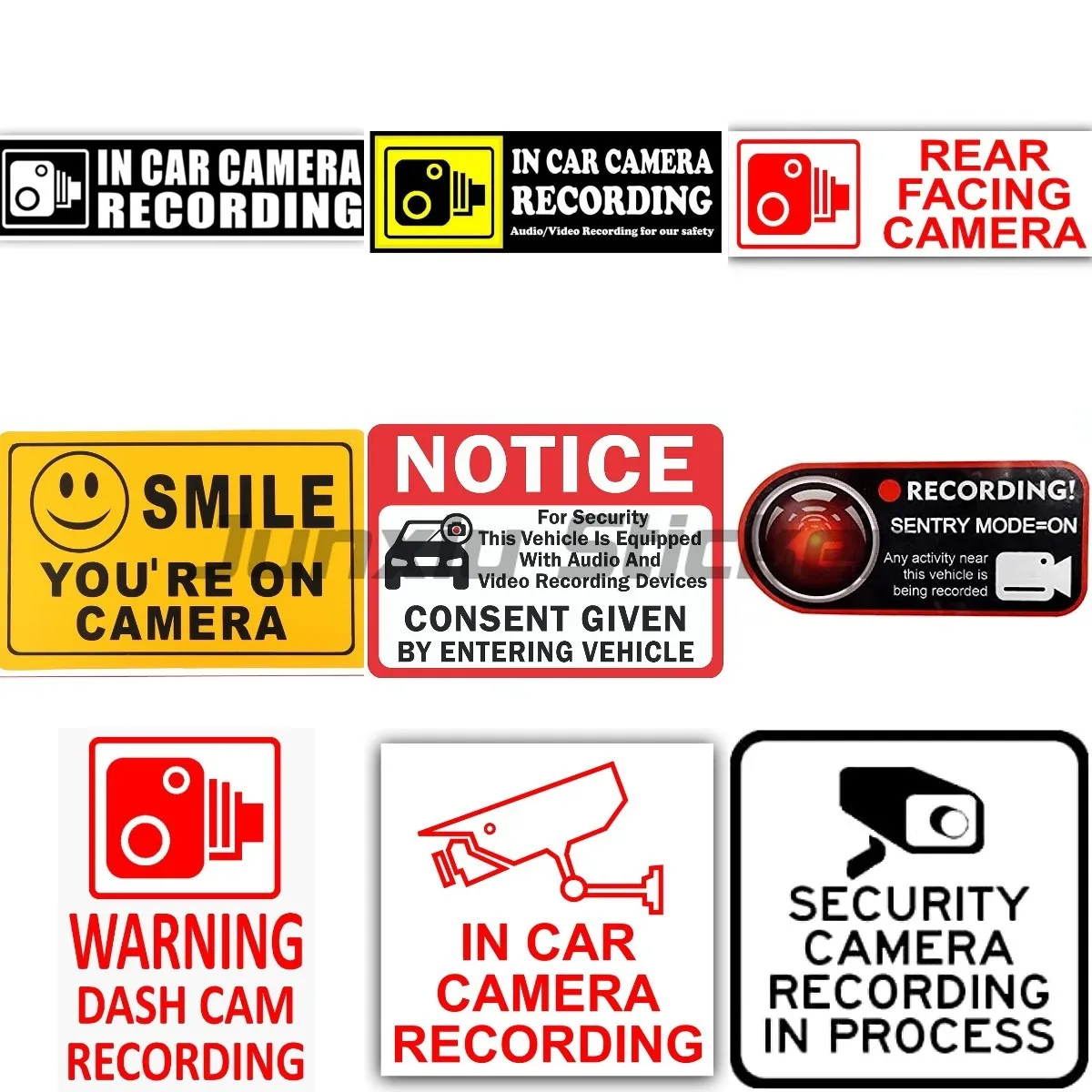 Dash Cam In Car Camera Recording Decalcomanie Video Accessori In Vinile Laptop Car Truck Moto Window Stickers Personalizzabile