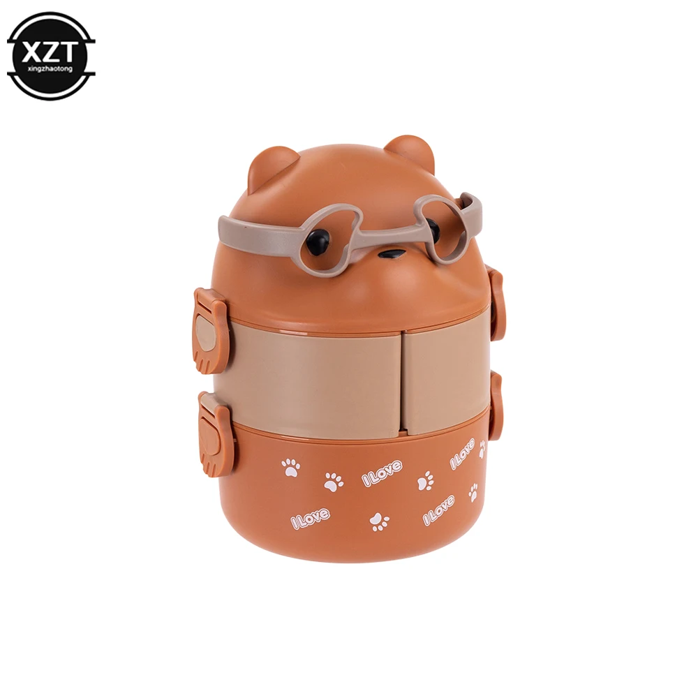 Stackable Bento Box Kids Cute Bear Leakproof Lunch Containers For Hot Food  Vacuum Thermos Lunch Box Thermal Boxes Kitchen Gadget - AliExpress