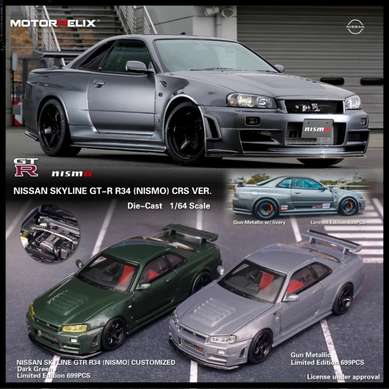 MOTORHELIX MH 1/64 Skyline GTR NISMO R34 CRS VER Alloy