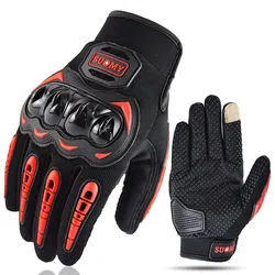 Suomy Touch Screen Breathable Motorcycle Racing Gloves - Summer Sports Protective Riding Gear - XXL (Red)