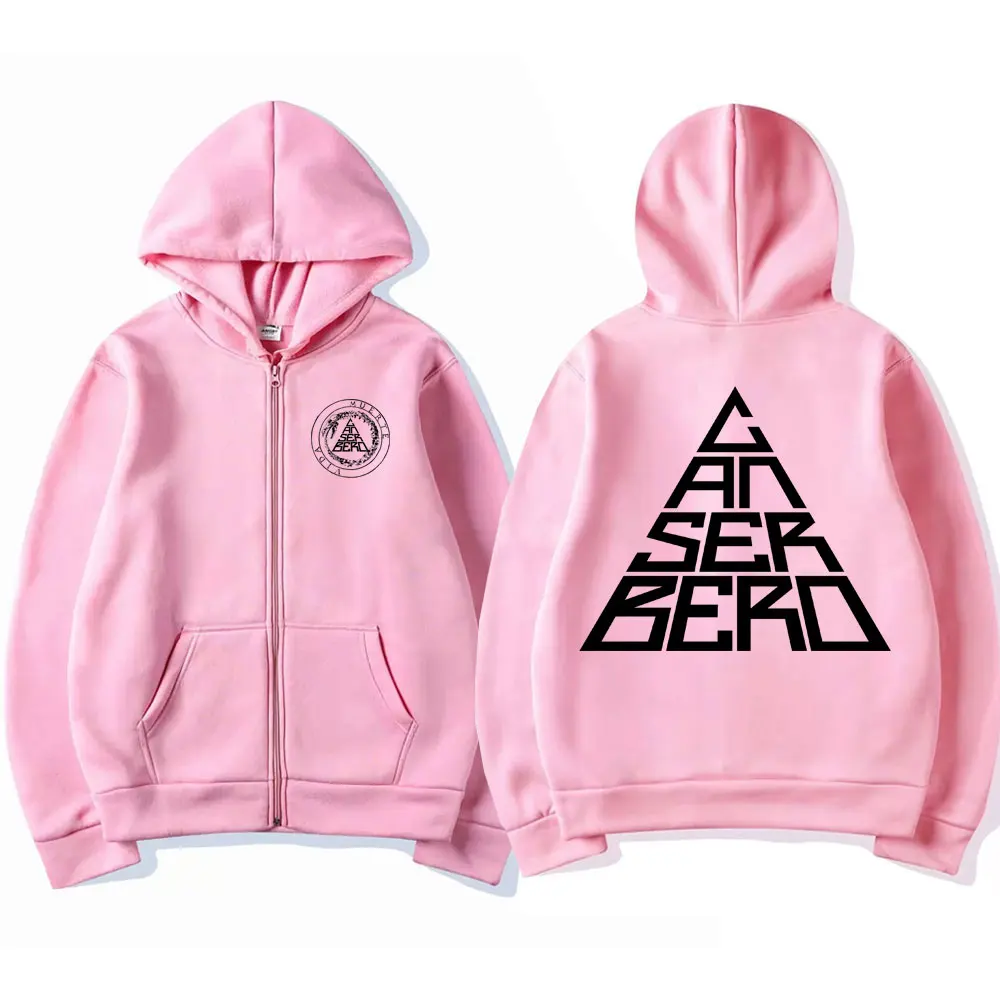 Canserbero Vida All We Need Is Love Print Zipper Hoodie Men Women Gothic Vintage Oversized Sweatshirt Male Hip Hop Zip Up Jacket